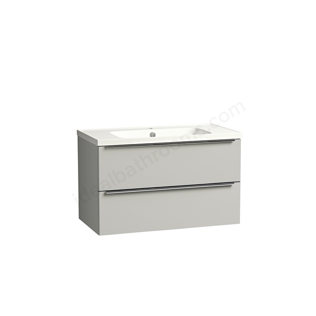 Tavistock Cadence 800mm Wall Hung Vanity Unit; 2 Drawers - Gloss Light Grey
