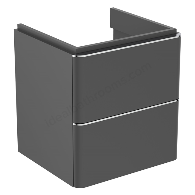 Ideal Standard Strada II 500mm wall hung washbasin unit  with 2 drawers; matt anthracite
