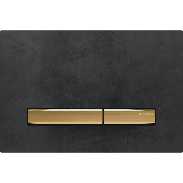 Geberit Sigma50 Dual Flush Plate - Mustang Slate & Brass