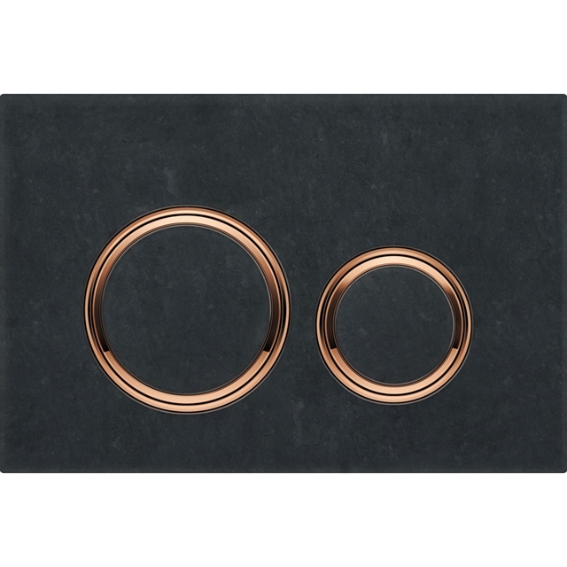 Geberit Sigma50 Round Dual Flush Plate - Mustang Slate & Red Gold