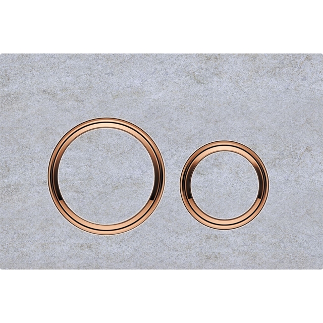 Geberit Sigma50 Round Dual Flush Plate - Concrete Look & Red Gold