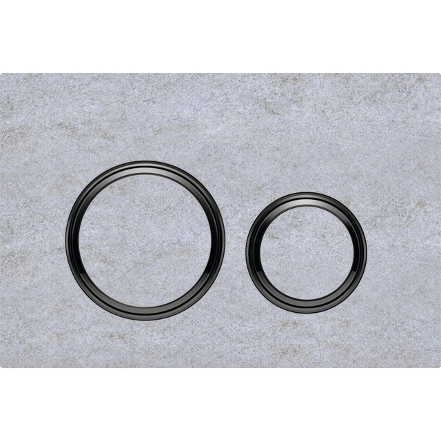 Geberit Sigma50 Round Dual Flush Plate - Concrete Look & Black Chrome