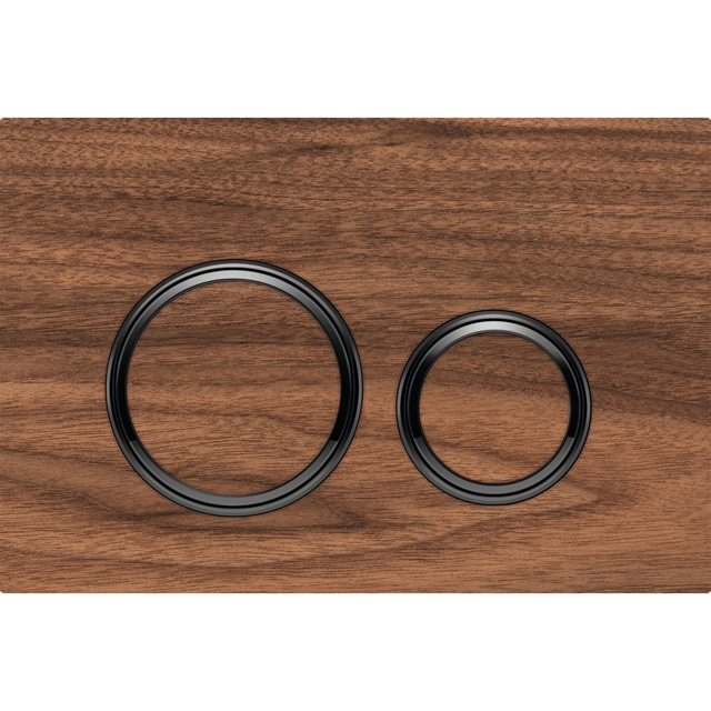 Geberit Sigma50 Round Dual Flush Plate - Black Walnut & Black Chrome
