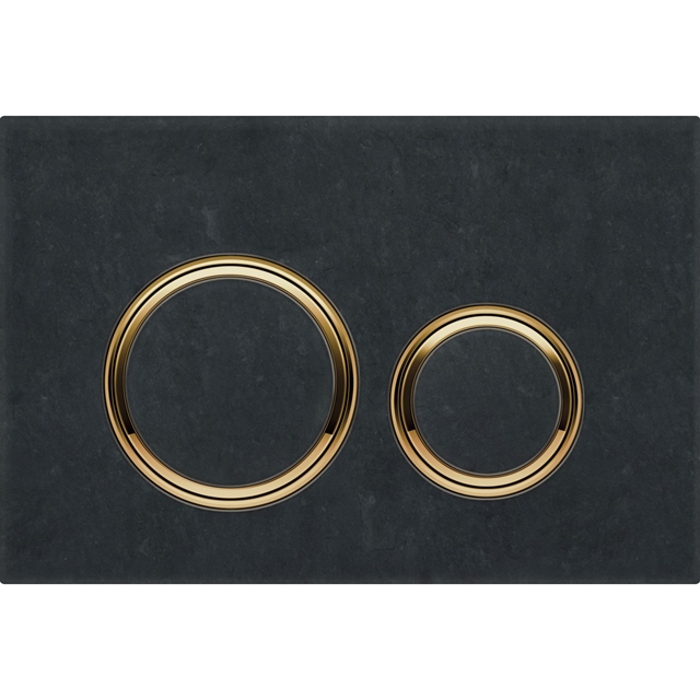 Geberit Sigma50 Round Dual Flush Plate Mustang Slate & Brass
