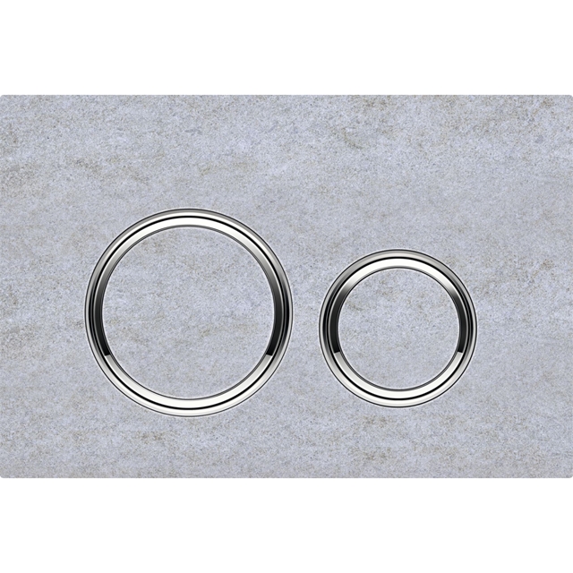 Geberit Sigma50 Round Dual Flush Plate - Concrete Look & Chrome