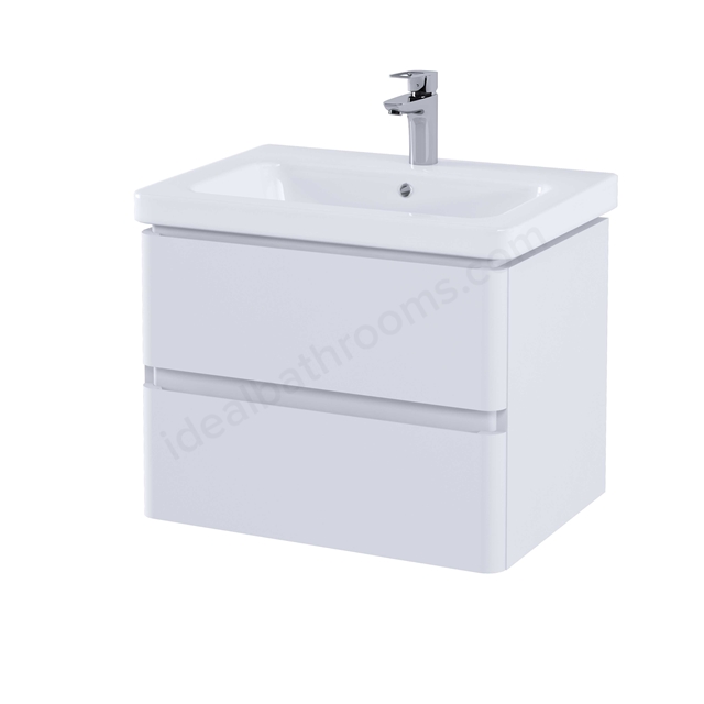 RAK Ceramics Resort 650 Double Drawer Basin Unit in  Matt White