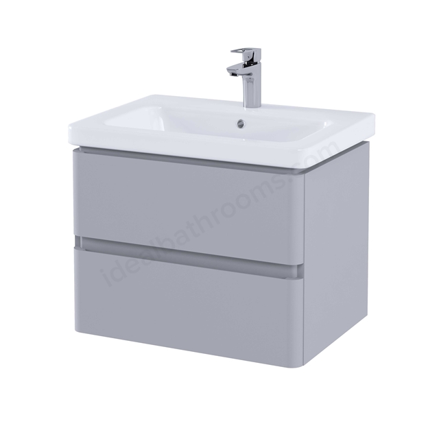RAK Ceramics Resort 650 Double Drawer Basin Unit in  Matt Stone