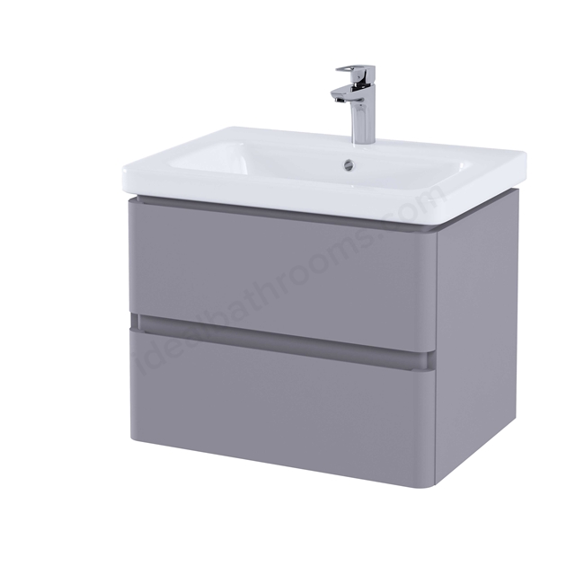RAK Ceramics Resort 650 Double Drawer Basin Unit in  Matt Mushroom