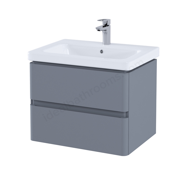 RAK Ceramics Resort 650 Double Drawer Basin Unit in   Matt Grey