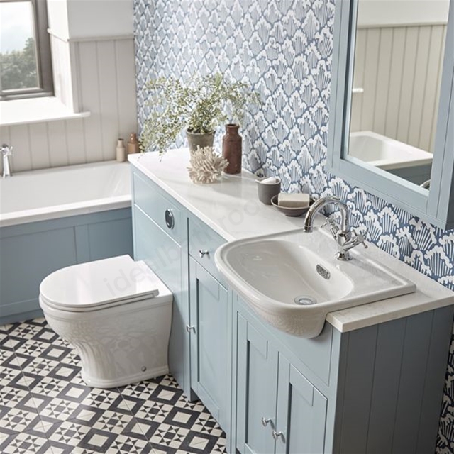 Tavistock Lansdown 500mm Semi Recessed Basin; 1 Tap Hole - White