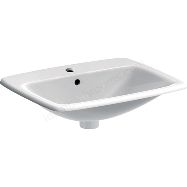 Geberit Selnova Square 55cm Countertop Basin 1 Tap Hole