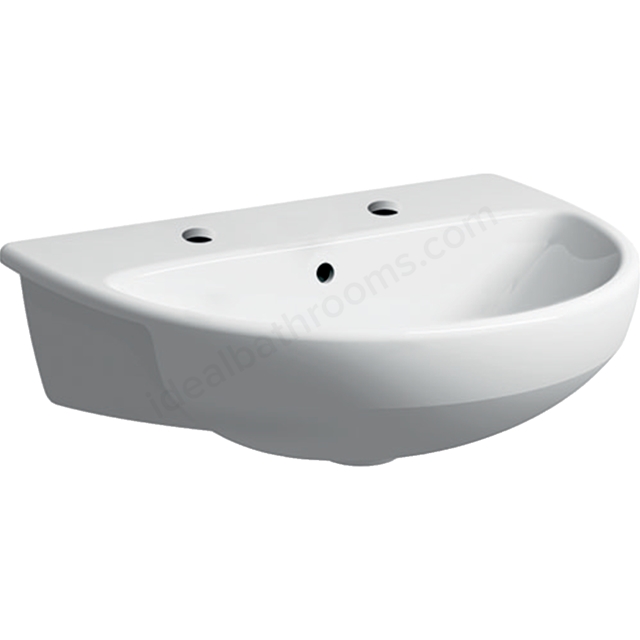 Geberit Selnova 55cm Semi recessed basin 2 Tap Holes