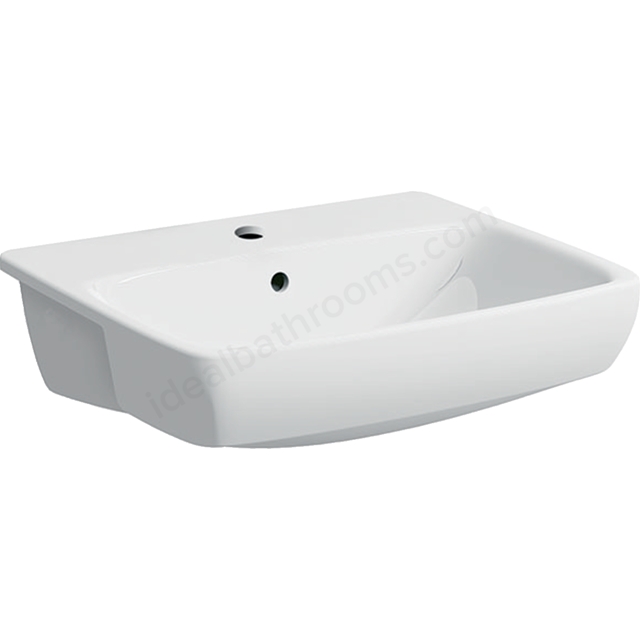 Geberit Selnova Square 55cm Semi recessed basin 1 Tap Hole