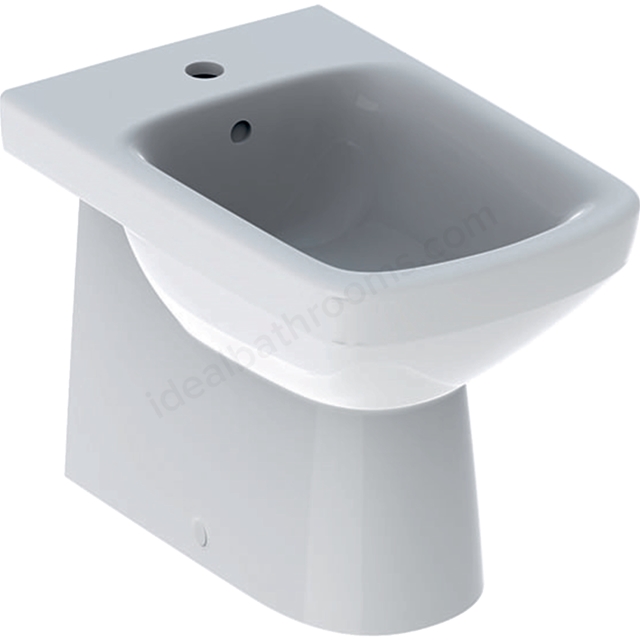 Geberit Selnova Square Floor Standing Bidet; Back To Wall; Semi-Shrouded; 1 Tap