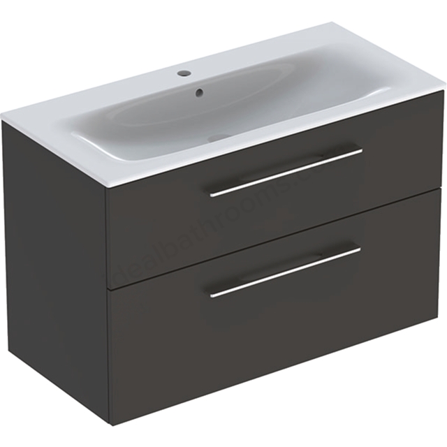 Geberit Selnova Square S 1000mm Slim Basin & Two Drawer Vanity Unit;Lava