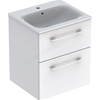 Geberit Selnova Square S 550mm Slim Basin & Two Drawer Vanity Unit;White