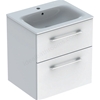 Geberit Selnova Square S 600mm Slim Basin & Two Drawer Vanity Unit;White