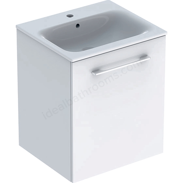 Geberit Selnova Square S 550mm Slim Basin & One Door Vanity Unit;White