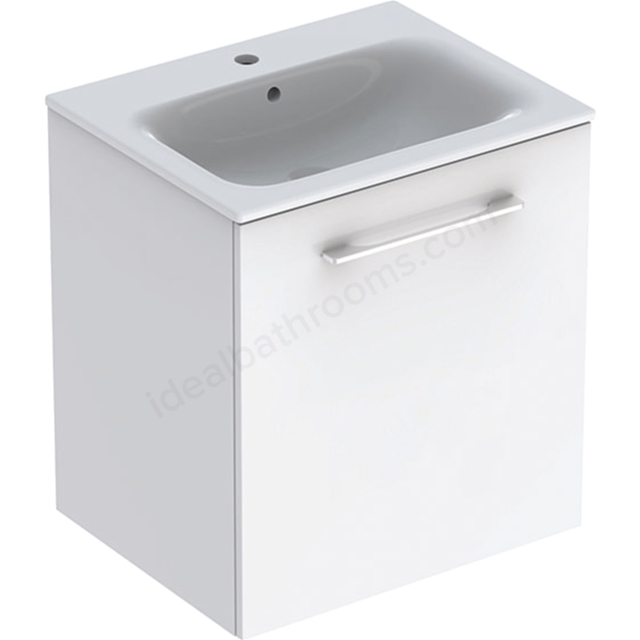 Geberit Selnova Square S 600mm Slim Basin & One Door Vanity Unit;White