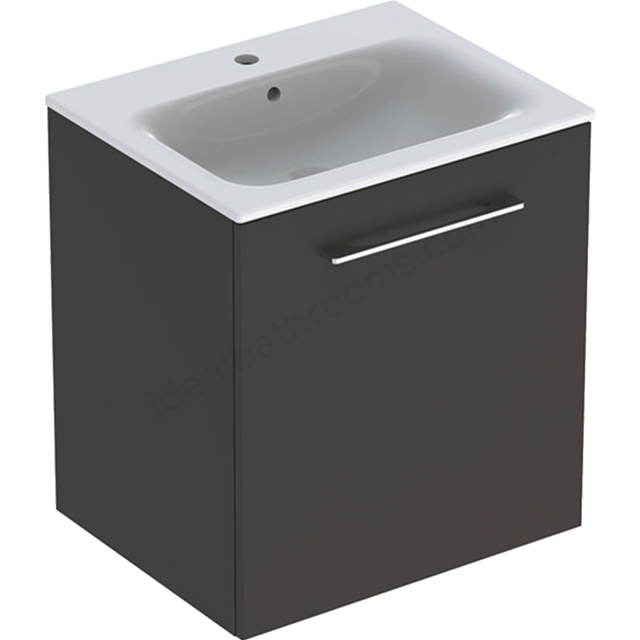 Geberit Selnova Square S 600mm Slim Basin & One Door Vanity Unit;Lava