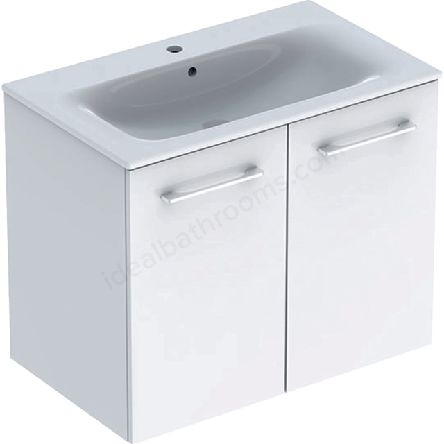 Geberit Selnova Square S 800mm Slim Basin & Two Door Vanity Unit;White
