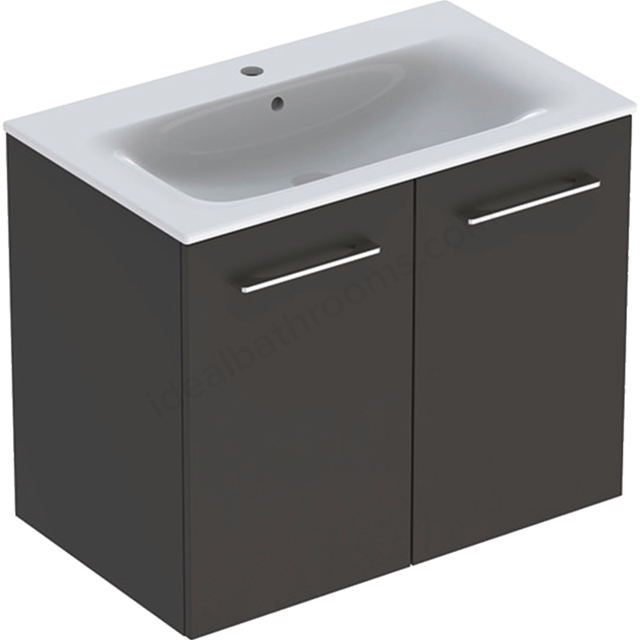 Geberit Selnova Square S 800mm Slim Basin & Two Door Vanity Unit;Lava