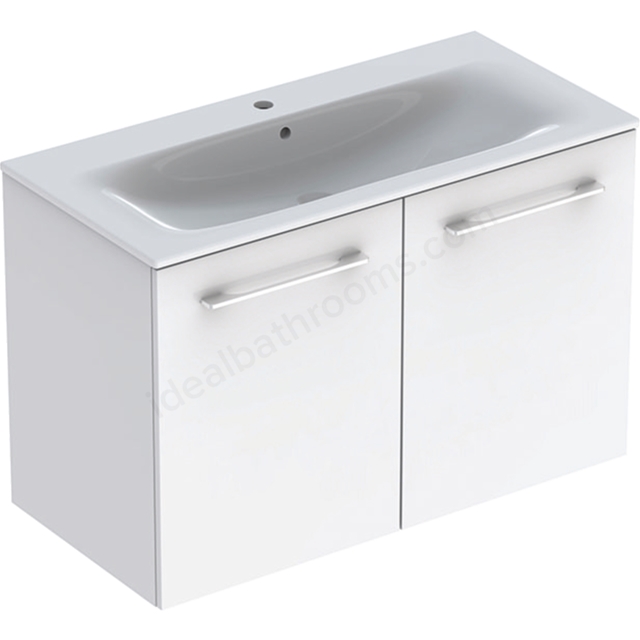Geberit Selnova Square S 1000mm Slim Basin & Two Door Vanity Unit;White