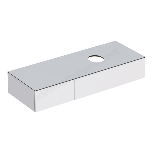 Geberit VariForm Cabinet for Lay-On Basin, Two Drawers, 1350mmW, White