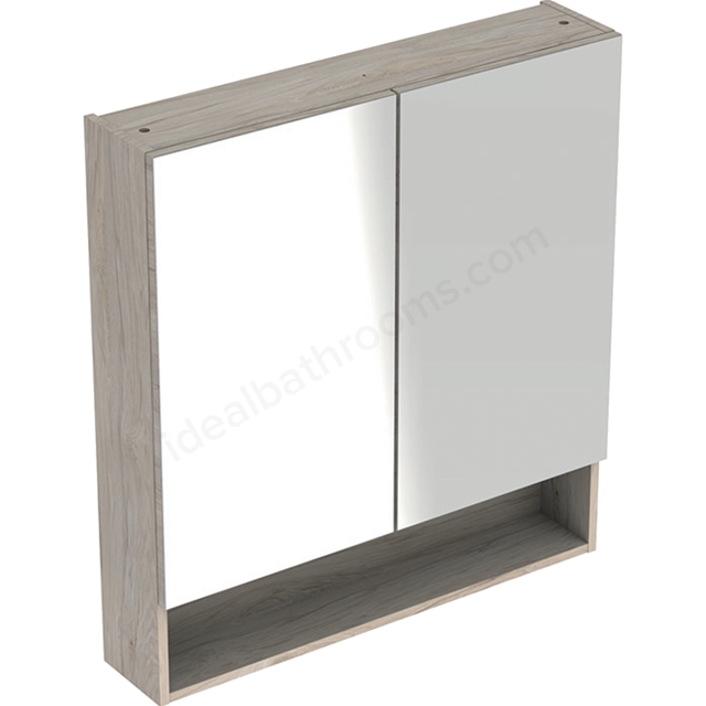 Geberit Selnova Square S Mirror Cabinet;788x850;Two Doors;Light Hickory