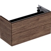 Geberit One Cabinet For 900mm Washbasin; With Two Drawers; Black Walnut / Real Wood Veneer