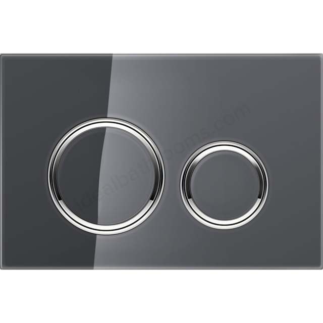 Geberit Sigma50 Round Dual Flush Plate - Lava Glass & Chrome