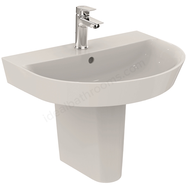 Ideal Standard Retail Connect Air Arc 600mm Pedestal Basin; 1 Tap Hole - White