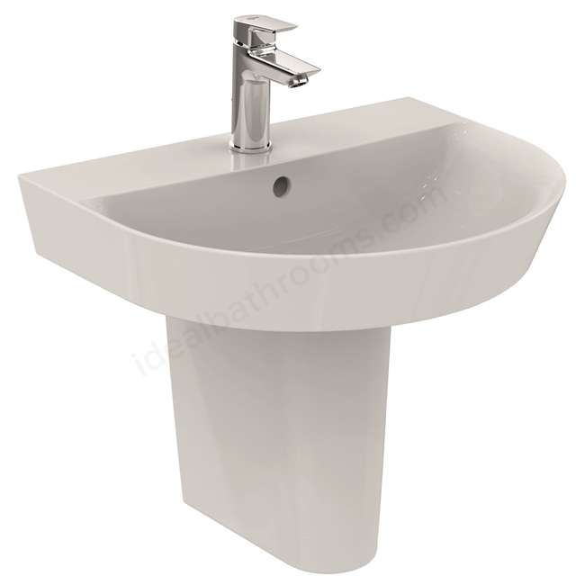 Ideal Standard Retail Connect Air Arc 550mm Pedestal Basin; 1 Tap Hole - White