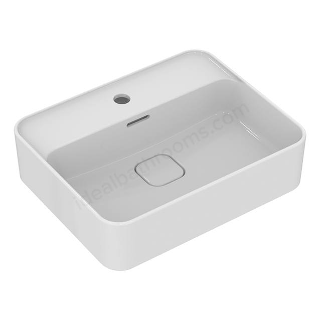 Ideal Standard Retail Strada II 500mm On Countertop Basin; 0 Tap Hole & Clicker Waste - White