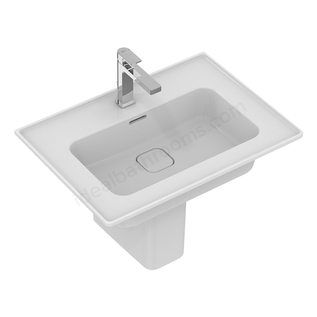 Ideal Standard Retail Strada II 600mm Vanity Basin; 1 Tap Hole & Clicker Waste - White