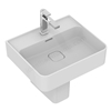 Ideal Standard Retail Strada II 500mm Pedestal Basin; 1 Tap Hole & Clicker Waste - White