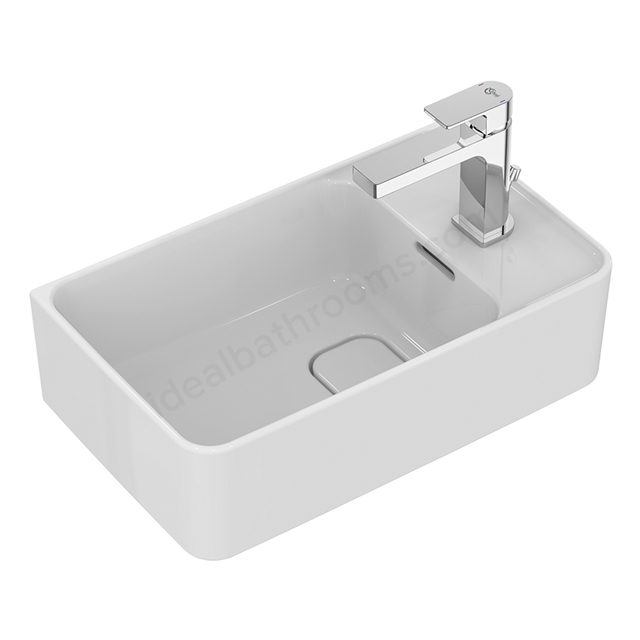 Ideal Standard Retail Strada II 450mm Cloakroom Basin; 1 Tap Hole & Clicker Waste - White