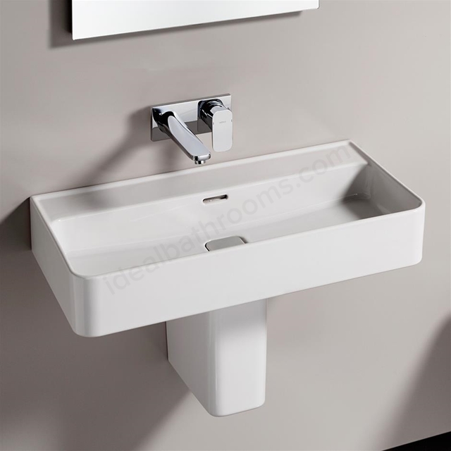 Ideal Standard Retail Strada II 800mm Pedestal Basin; 0 Tap Holes & Clicker Waste - White