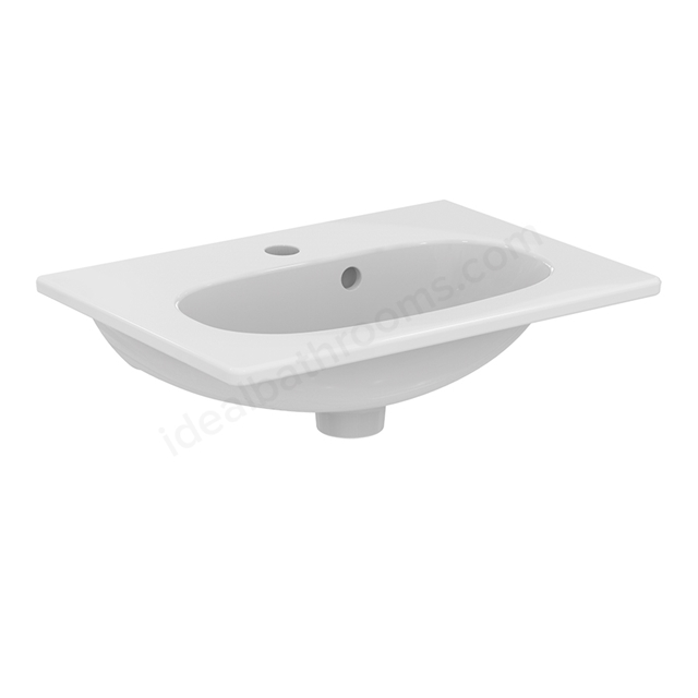 Ideal Standard Retail Tesi 500mm Short Projection Vanity Basin; 1 Tap Hole - White