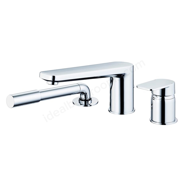 Ideal Standard Retail Tonic II Single Lever 3 Tap Hole Bath Shower Mixer with Spout - Chrome
