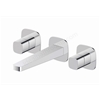 RAK Ceramics Petit Square Wall Mounted 3 Hole Basin Mixer (Chrome)