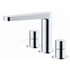 RAK Ceramics Petit Round Deck Mounted 3 Hole Basin Mixer (Chrome)