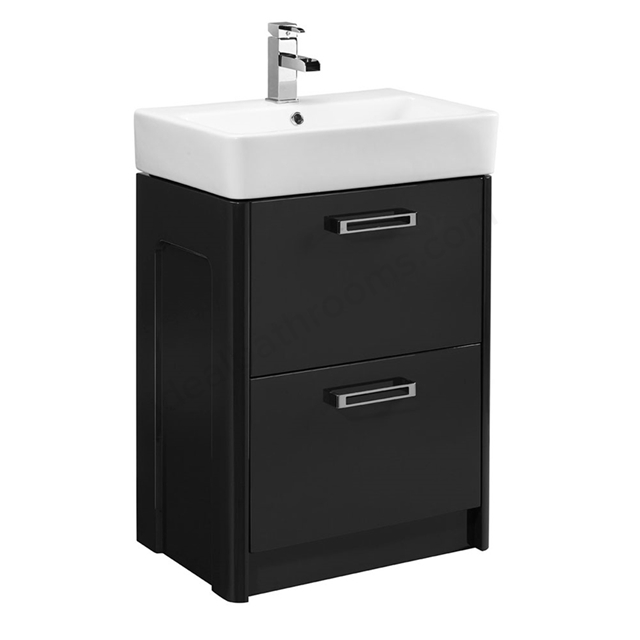 Tavistock Q60 570mm Vanity Unit; 2 Drawers - Graphite