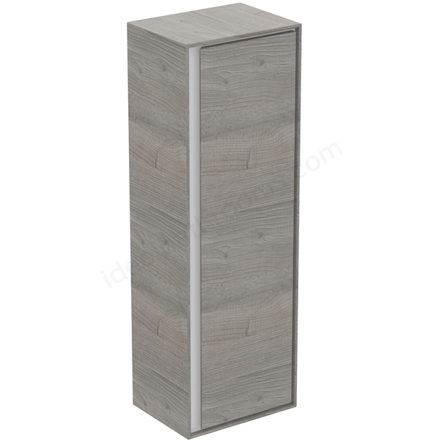Ideal Standard Connect Air Wall Hung Half Column Unit; 1 Door; 400mm Wide; Light Grey Wood / Matt White