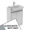Ideal Standard Connect Air Floor Standing Semi Countertop Unit Only; 2 Doors; 600mm Wide; Gloss White / Matt Grey