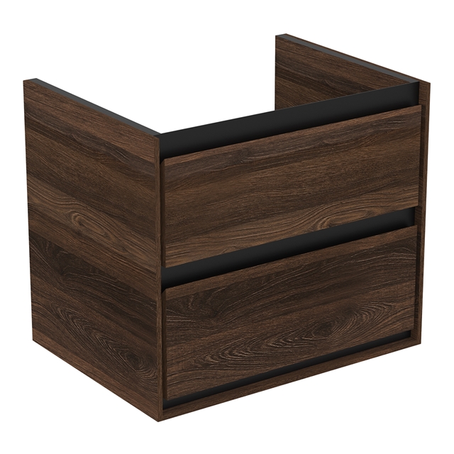Ideal Standard Connect Air 600mm x 440mm x 515mm Wall Hung Basin Unit w/ 2 Drawers - Walnut
