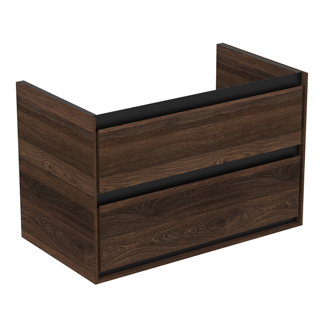 Ideal Standard Connect Air 800mm x 440mm x 515mm Wall Hung Basin Unit w/ 2 Drawers - Walnut