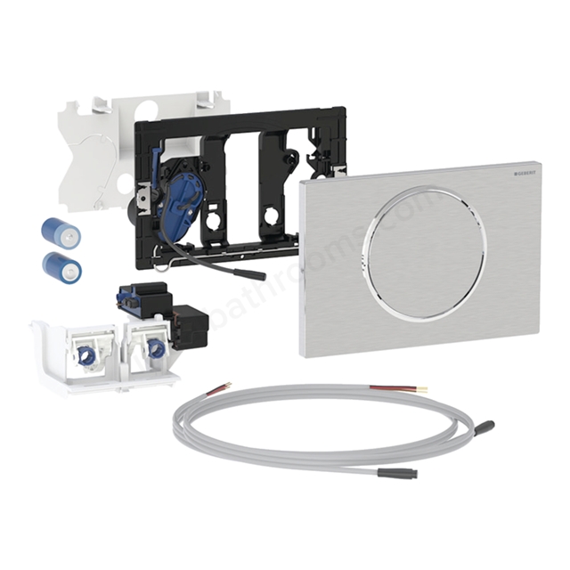 Geberit Sigma10 Battery Powered Single Flush Plate for Pull-Down Rail - Stainless Steel