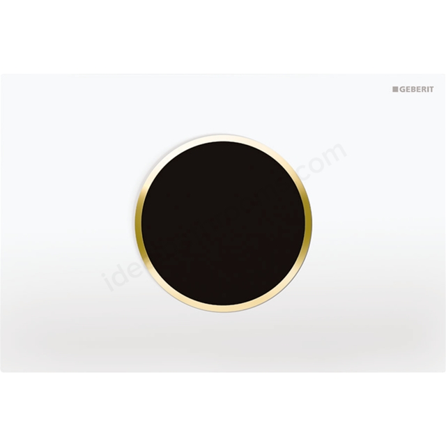Geberit Sigma10 Mains Powered Infrared Touchless Dual Flush Plate - White & Gold