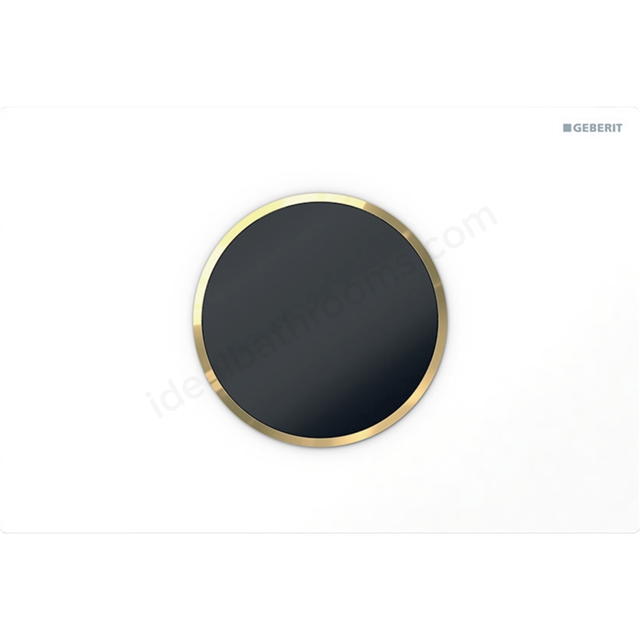 Geberit Sigma10 Battery Powered Automatic Touchless Dual Flush Plate - White & Gold